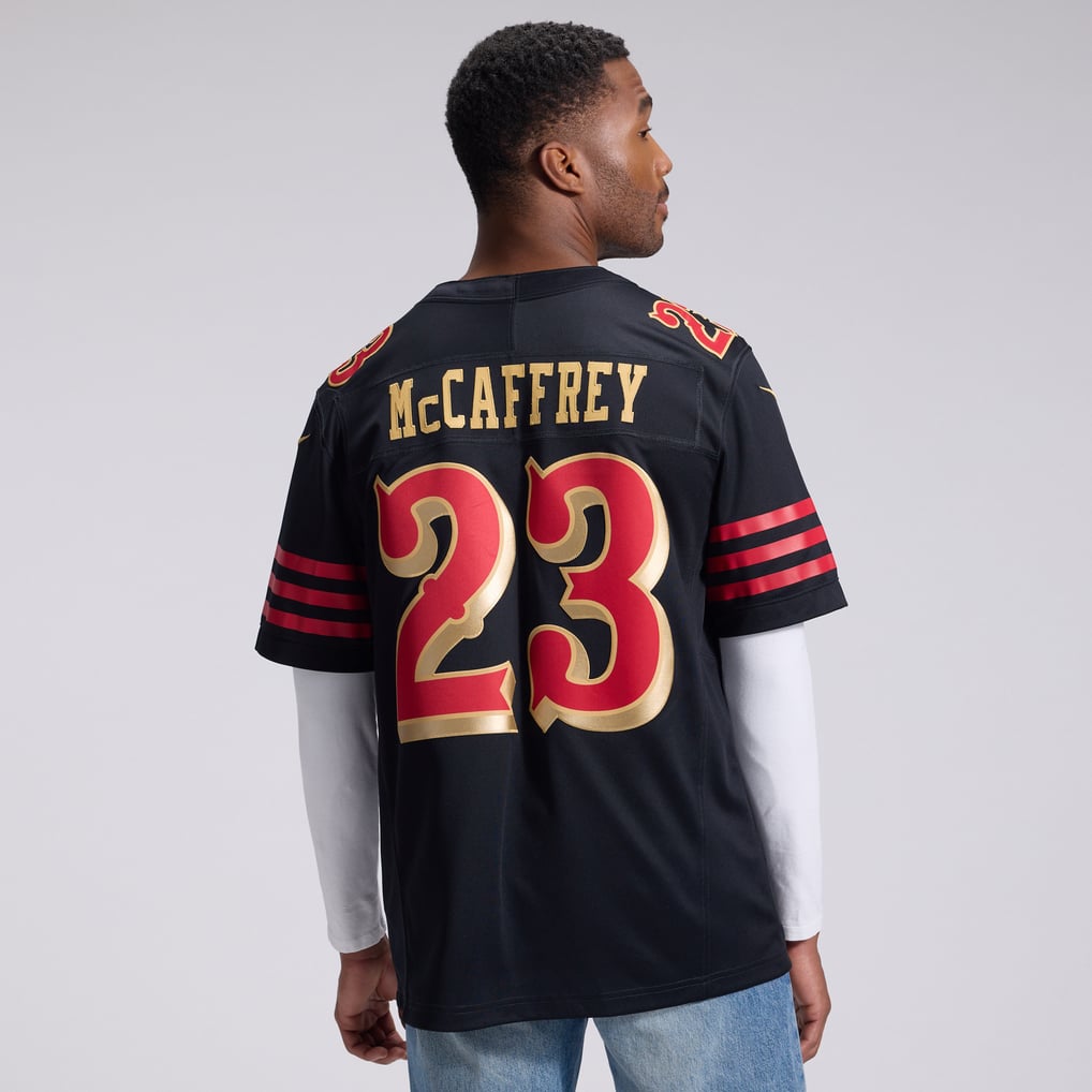 Men's San Francisco 49ers Christian McCaffrey Black Rivalries Collection Stitched Limited Jersey