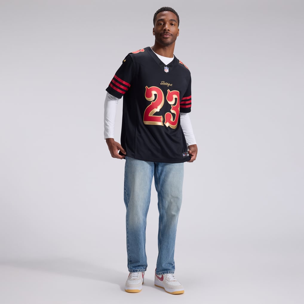 Men's San Francisco 49ers Christian McCaffrey Black Rivalries Collection Stitched Limited Jersey
