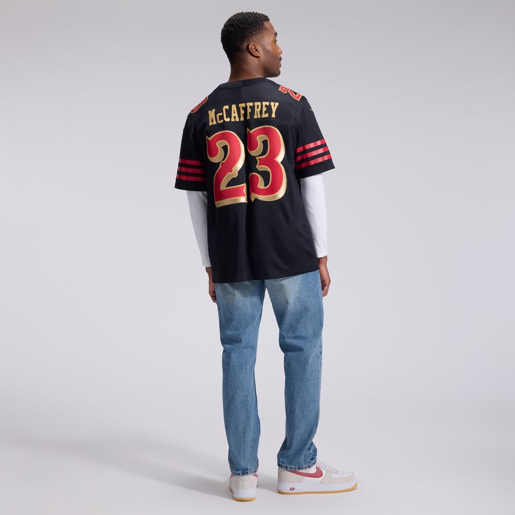 Men's San Francisco 49ers Christian McCaffrey Black Rivalries Collection Stitched Limited Jersey