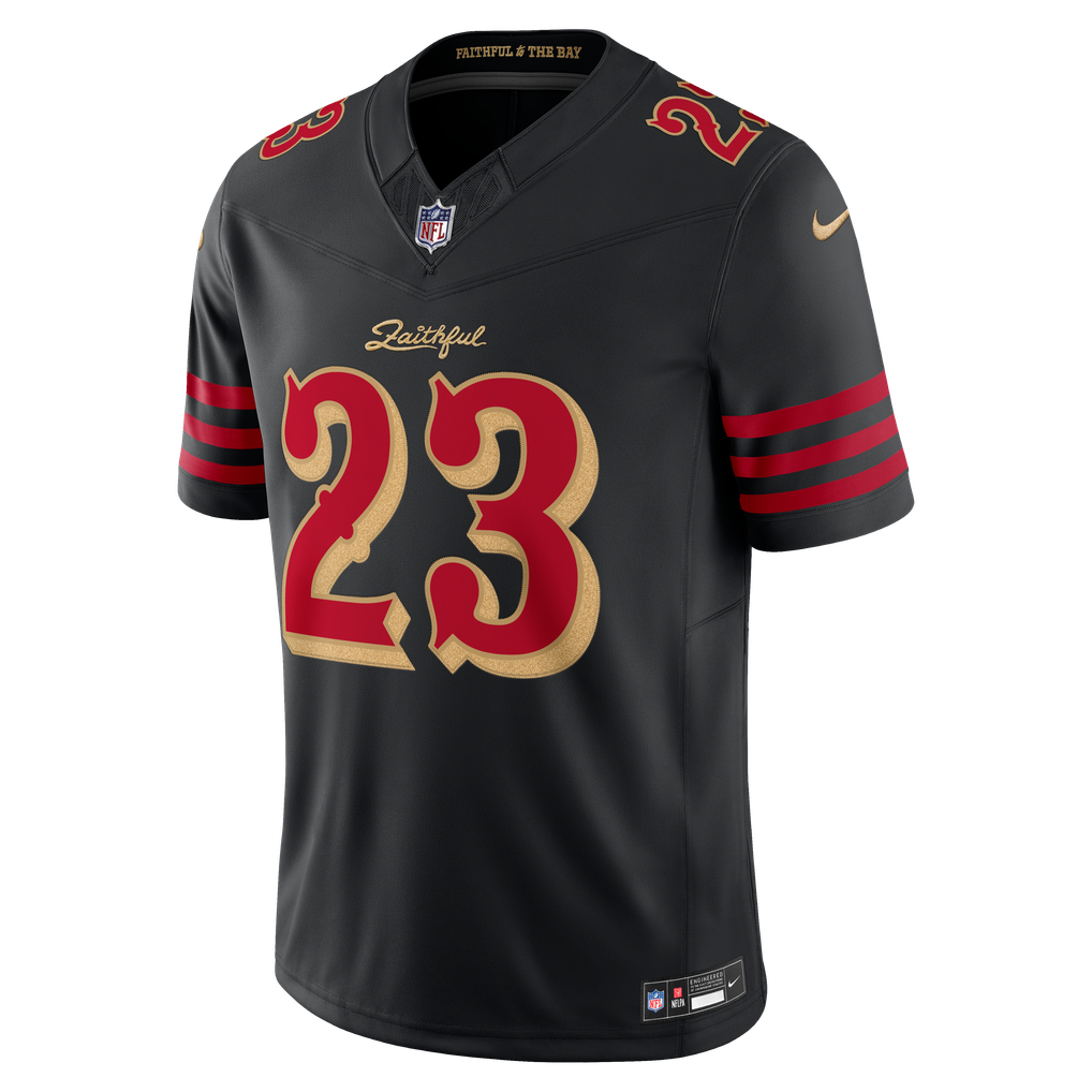 Men's San Francisco 49ers Christian McCaffrey Black Rivalries Collection Stitched Limited Jersey