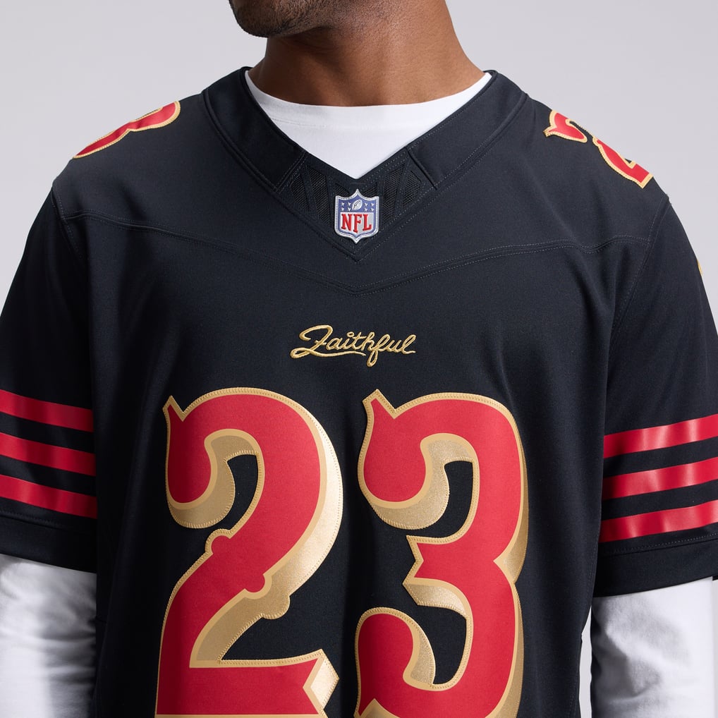 Men's San Francisco 49ers Christian McCaffrey Black Rivalries Collection Stitched Limited Jersey