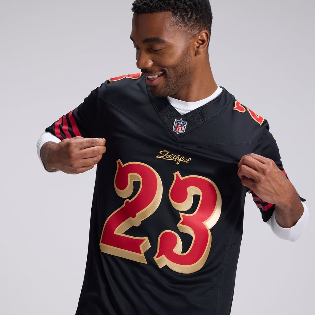 Men's San Francisco 49ers Christian McCaffrey Black Rivalries Collection Stitched Limited Jersey
