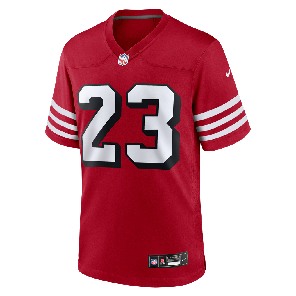 Men's San Francisco 49ers Christian McCaffrey Scarlet Alternate Game Player Jersey