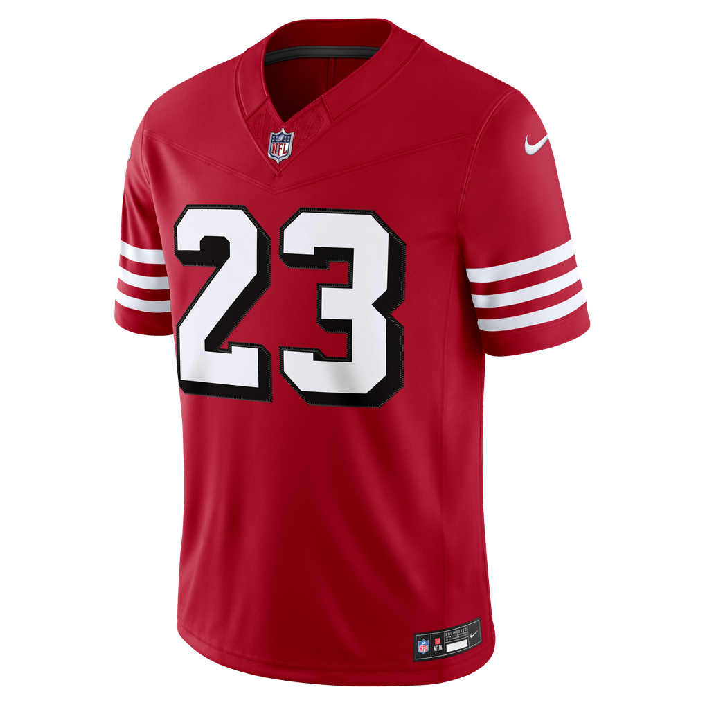 Men's San Francisco 49ers Christian McCaffrey Scarlet Alternate Vapor F.U.S.E. Stitched Limited Jersey