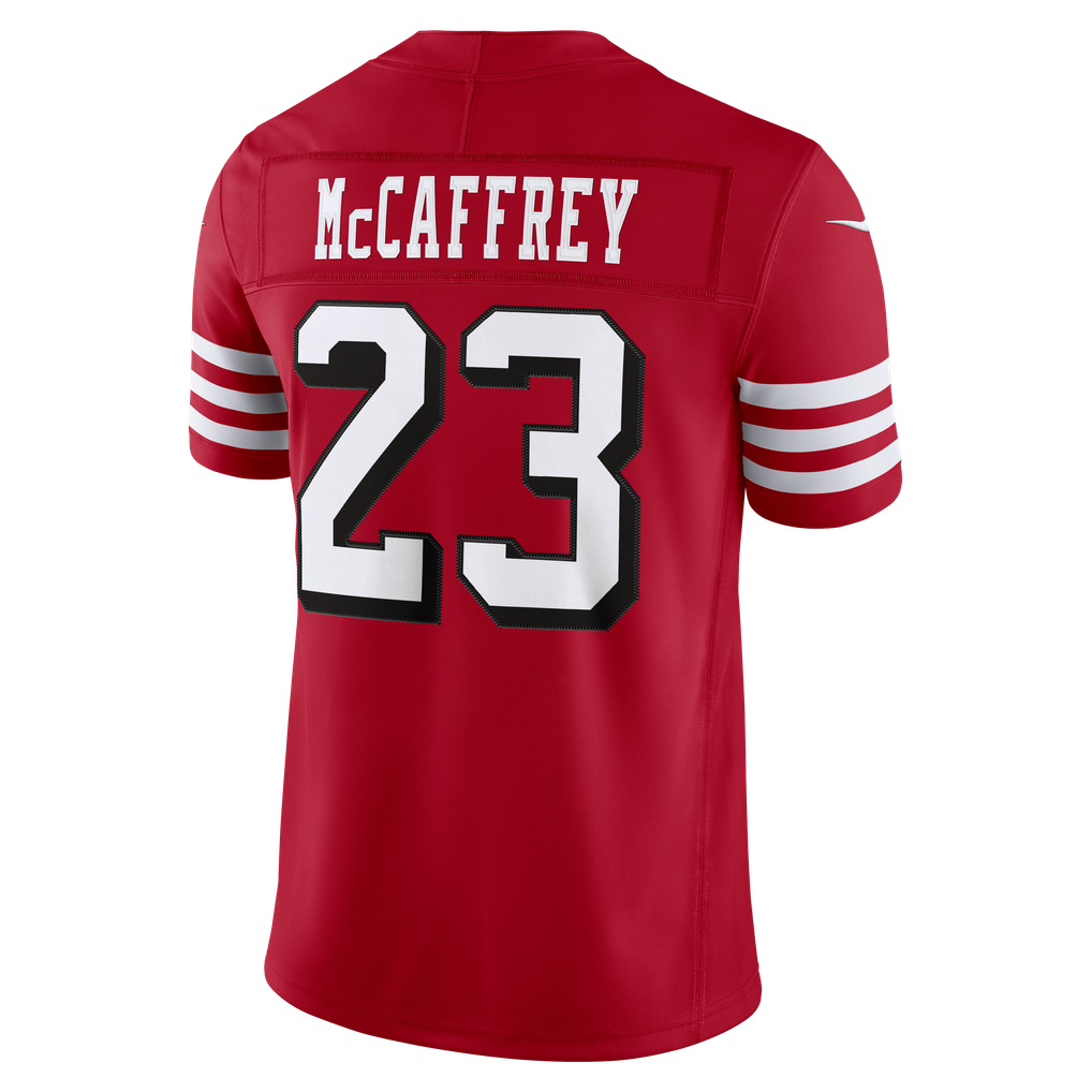 Men's San Francisco 49ers Christian McCaffrey Scarlet Alternate Vapor F.U.S.E. Stitched Limited Jersey