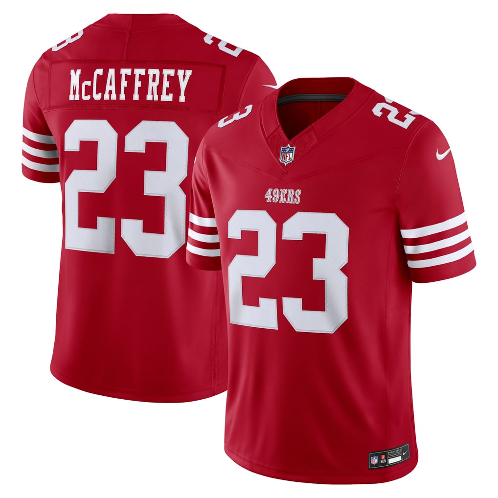 Men's San Francisco 49ers Christian McCaffrey Scarlet Team Vapor F.U.S.E. Stitched Limited Jersey