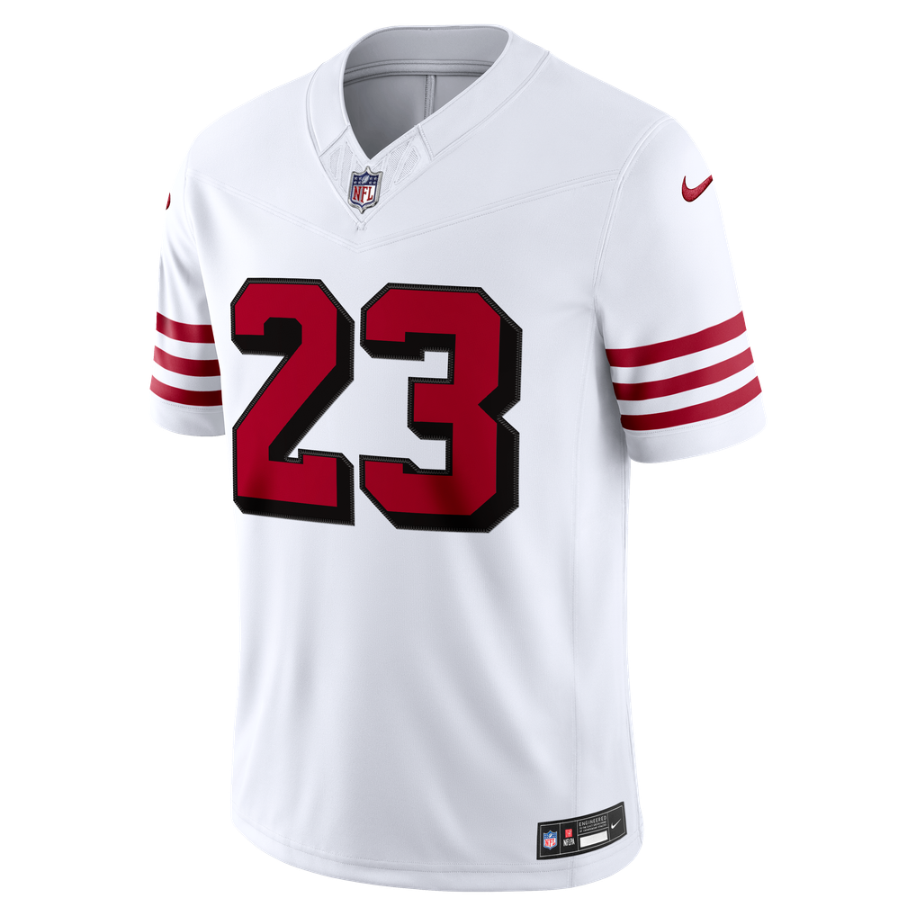 Men's San Francisco 49ers Christian McCaffrey White Alternate Vapor F.U.S.E. Stitched Limited Jersey