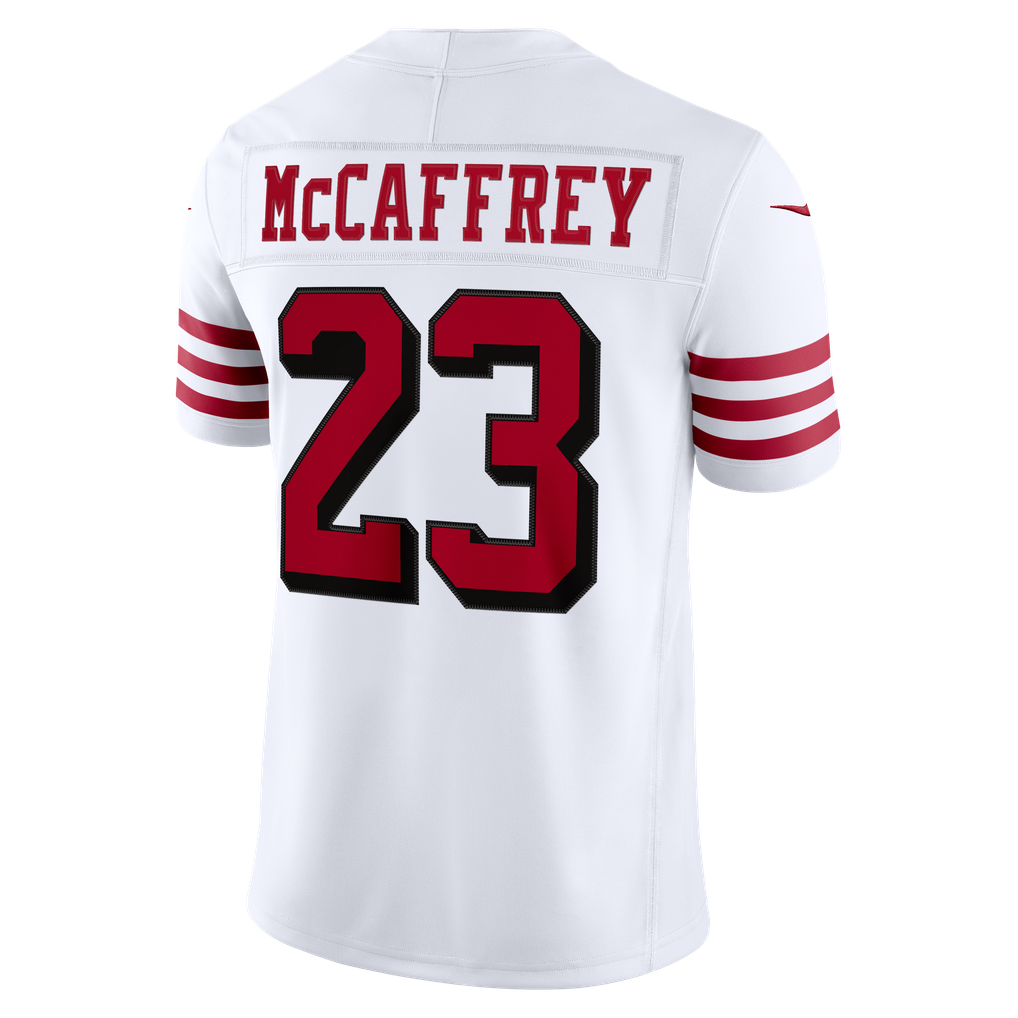 Men's San Francisco 49ers Christian McCaffrey White Alternate Vapor F.U.S.E. Stitched Limited Jersey