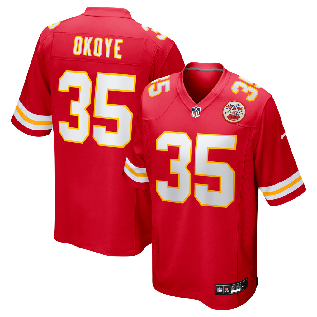 Men's Kansas City Chiefs Christian Okoye Red Game Retired Player Jersey