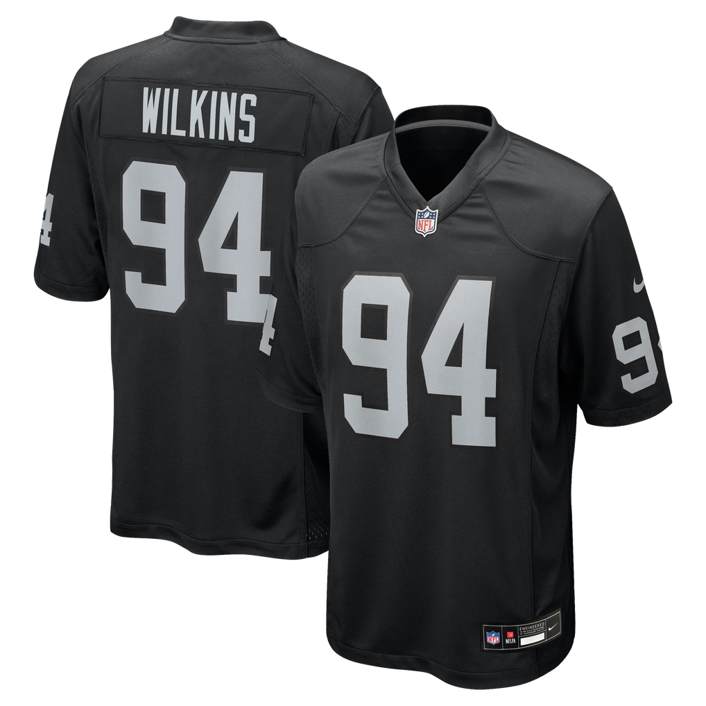Men's Las Vegas Raiders Christian Wilkins Black Team Game Jersey