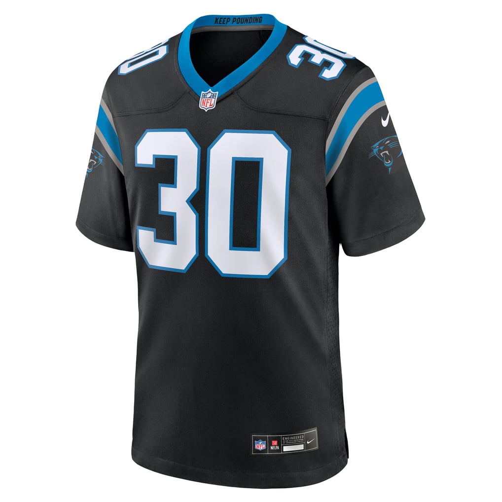 Men's Carolina Panthers Chuba Hubbard Black Team Game Jersey
