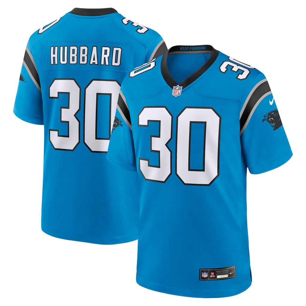 Men's Carolina Panthers Chuba Hubbard Blue Alternate Game Jersey