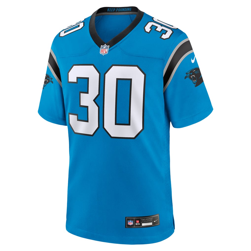 Men's Carolina Panthers Chuba Hubbard Blue Alternate Game Jersey