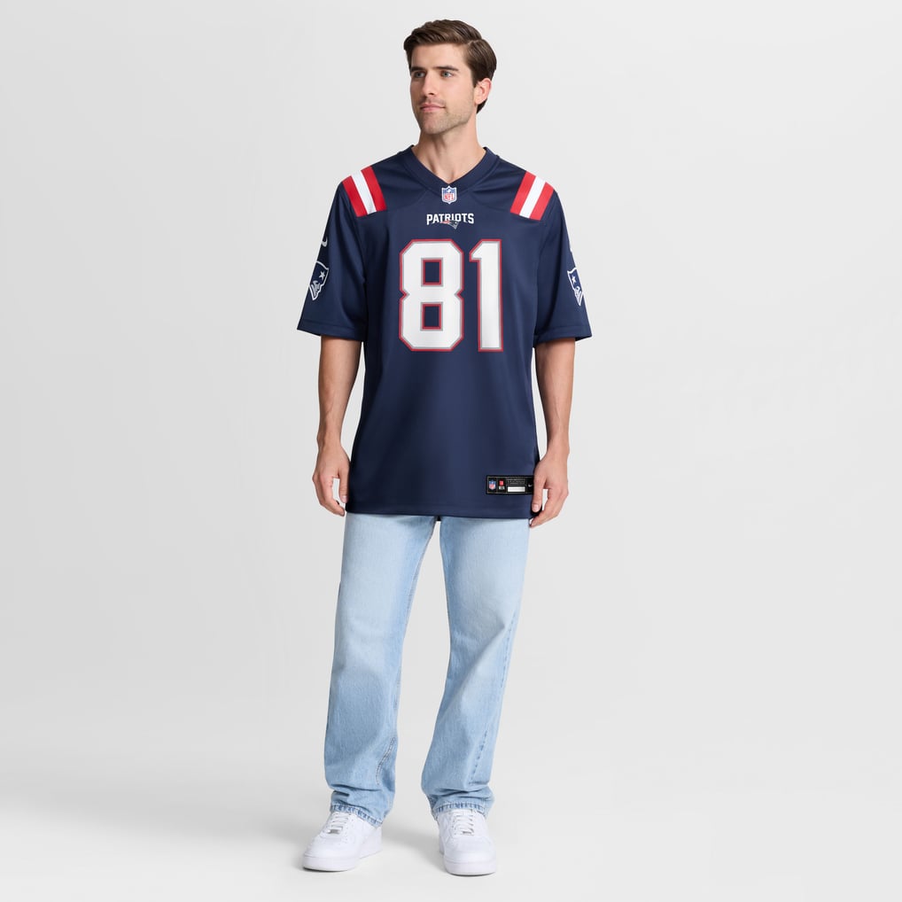 Men's New England Patriots CJ Dippre Navy Team Game Jersey