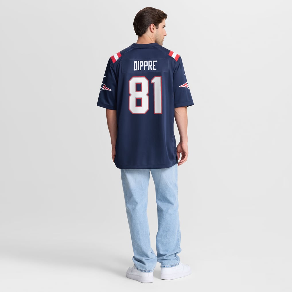 Men's New England Patriots CJ Dippre Navy Team Game Jersey