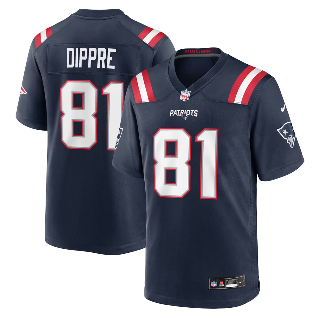 Men's New England Patriots CJ Dippre Navy Team Game Jersey