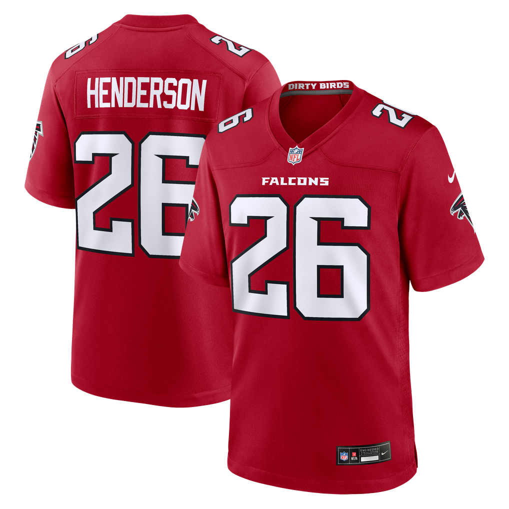 Men's Atlanta Falcons CJ Henderson Red Team Game Jersey