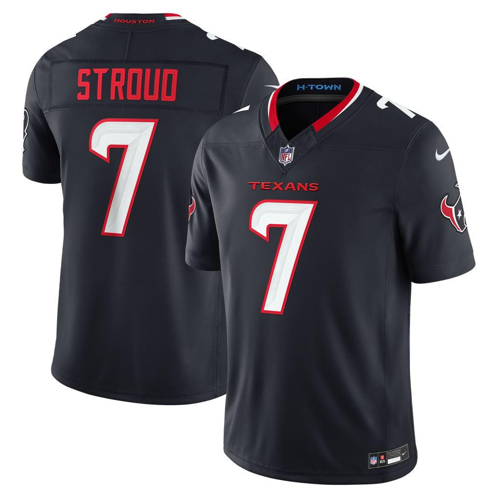 Men's Houston Texans C.J. Stroud Navy Team Vapor F.U.S.E. Stitched Limited Jersey