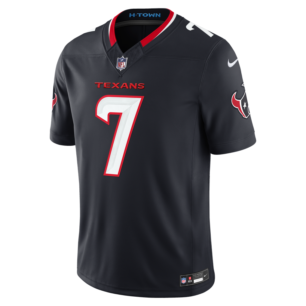 Men's Houston Texans C.J. Stroud Navy Team Vapor F.U.S.E. Stitched Limited Jersey