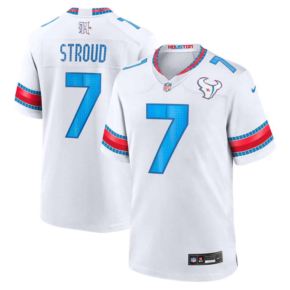 Men's Houston Texans C.J. Stroud White 2026 Rivalries Collection Game Jersey