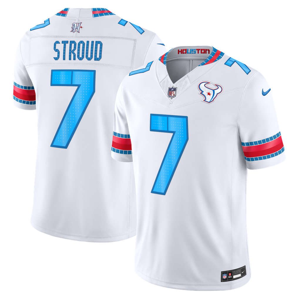 Men's Houston Texans C.J. Stroud White 2026 Rivalries Collection Stitched Limited Jersey