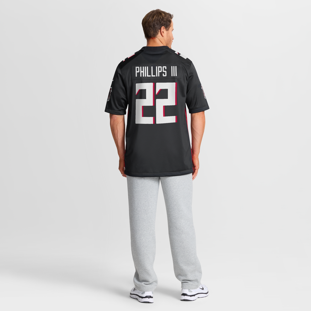 Men's Atlanta Falcons Clark Phillips III Black Team Game Jersey