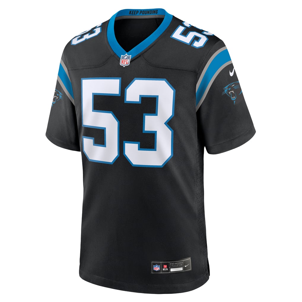Men's Carolina Panthers Claudin Cherelus Black Team Game Jersey