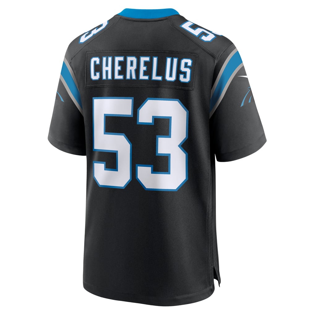 Men's Carolina Panthers Claudin Cherelus Black Team Game Jersey