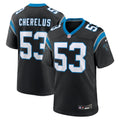 Men's Carolina Panthers Claudin Cherelus Black Team Game Jersey