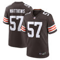 Men's Cleveland Browns Clay Matthews Brown Game Retired Player Jersey