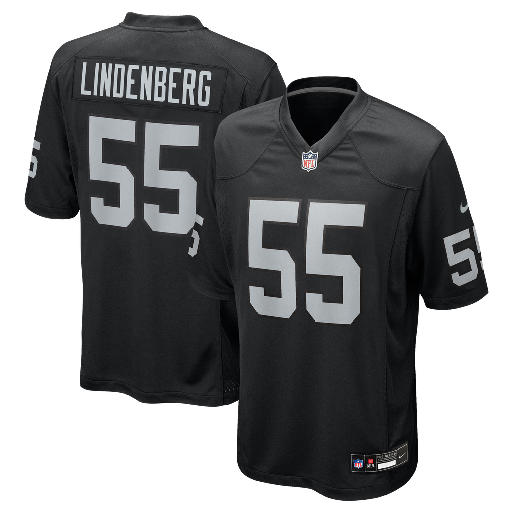 Men's Las Vegas Raiders Cody Lindenberg Black Team Game Jersey