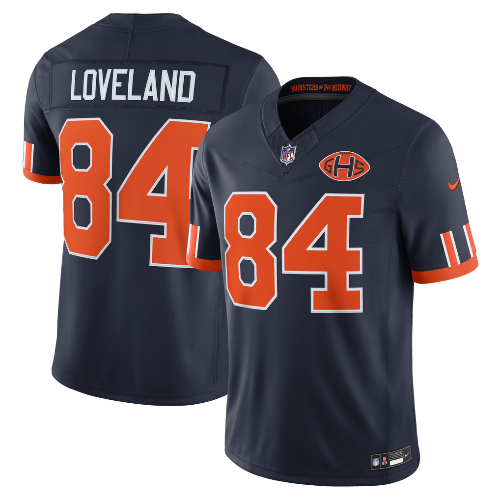 Men's Chicago Bears Colston Loveland Navy 2026 Rivalries Collection Stitched Limited Jersey