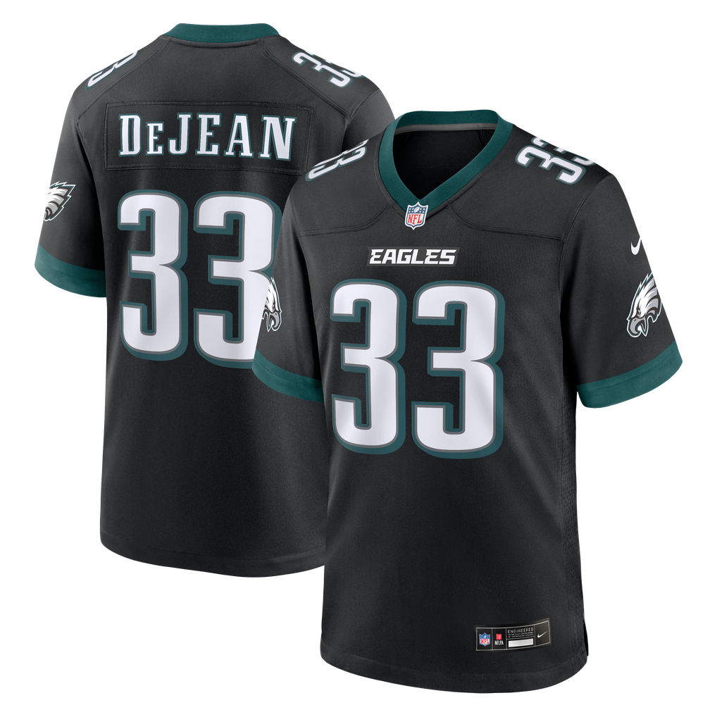 Men's Philadelphia Eagles Cooper DeJean Black Alternate Game Jersey