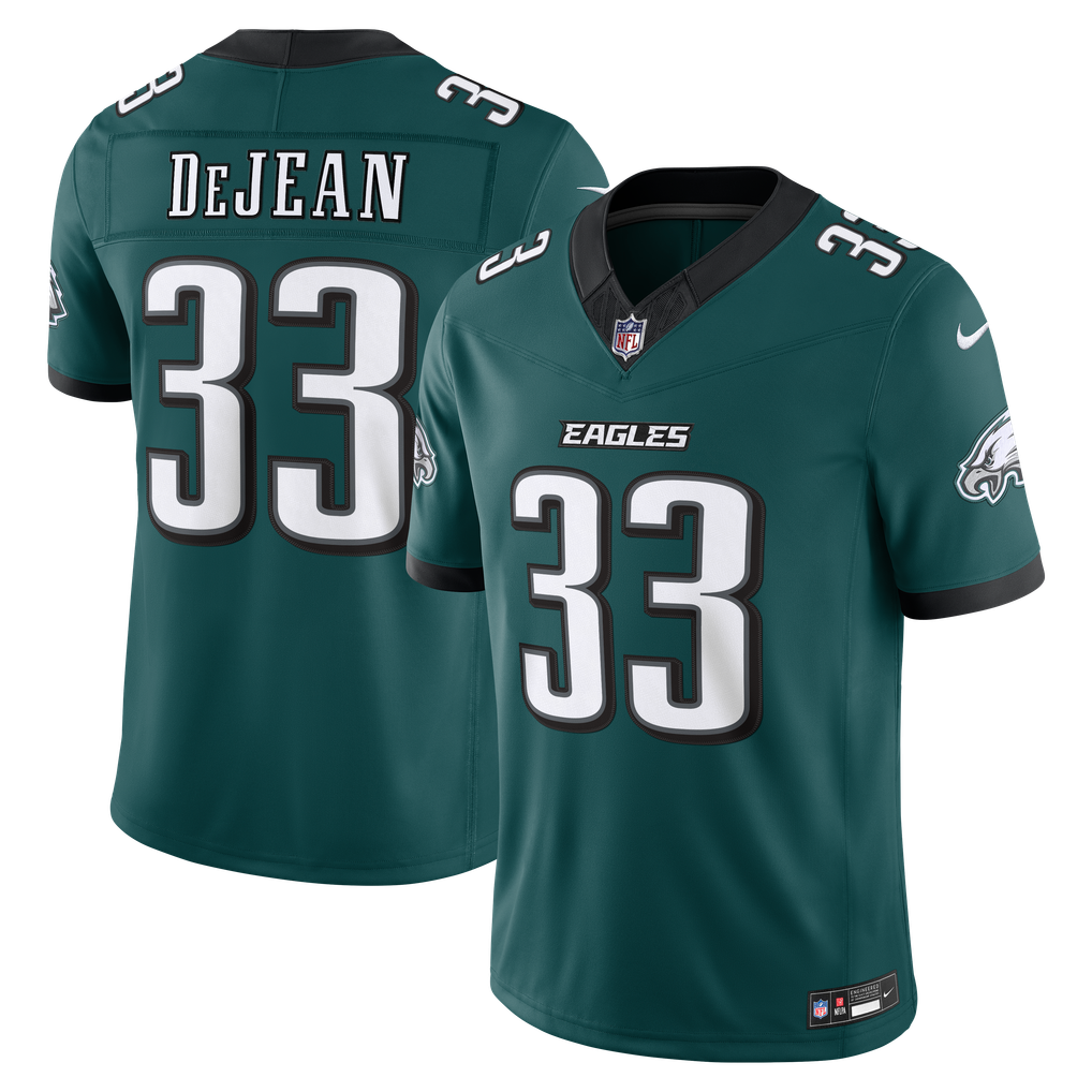 Men's Philadelphia Eagles Cooper DeJean Midnight Green Team Vapor F.U.S.E. Stitched Limited Jersey