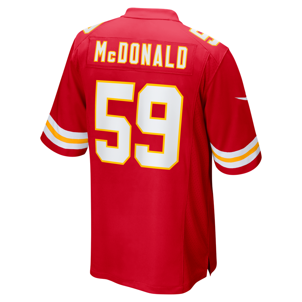 Men's Kansas City Chiefs Cooper McDonald Red Team Game Jersey