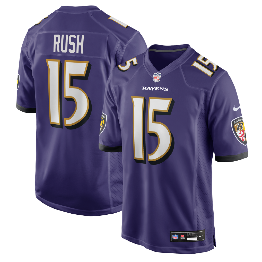 Men's Baltimore Ravens Cooper Rush Purple Team Game Jersey