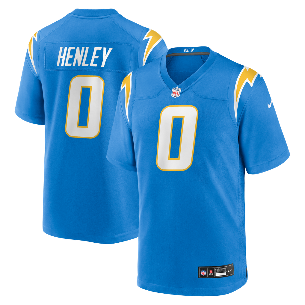 Men's Los Angeles Chargers Daiyan Henley Powder Blue Team Game Jersey