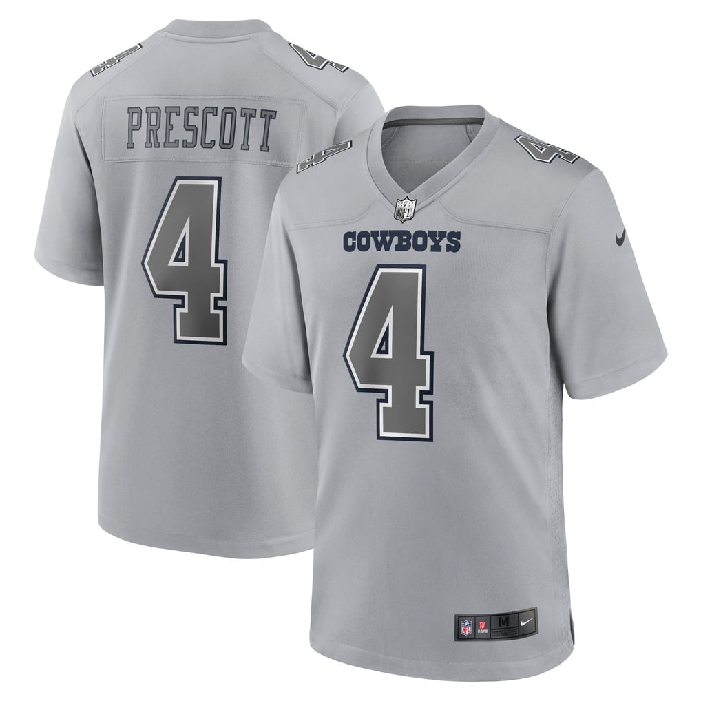 Men's Dallas Cowboys Dak Prescott Gray Atmosphere Fashion Game Jersey