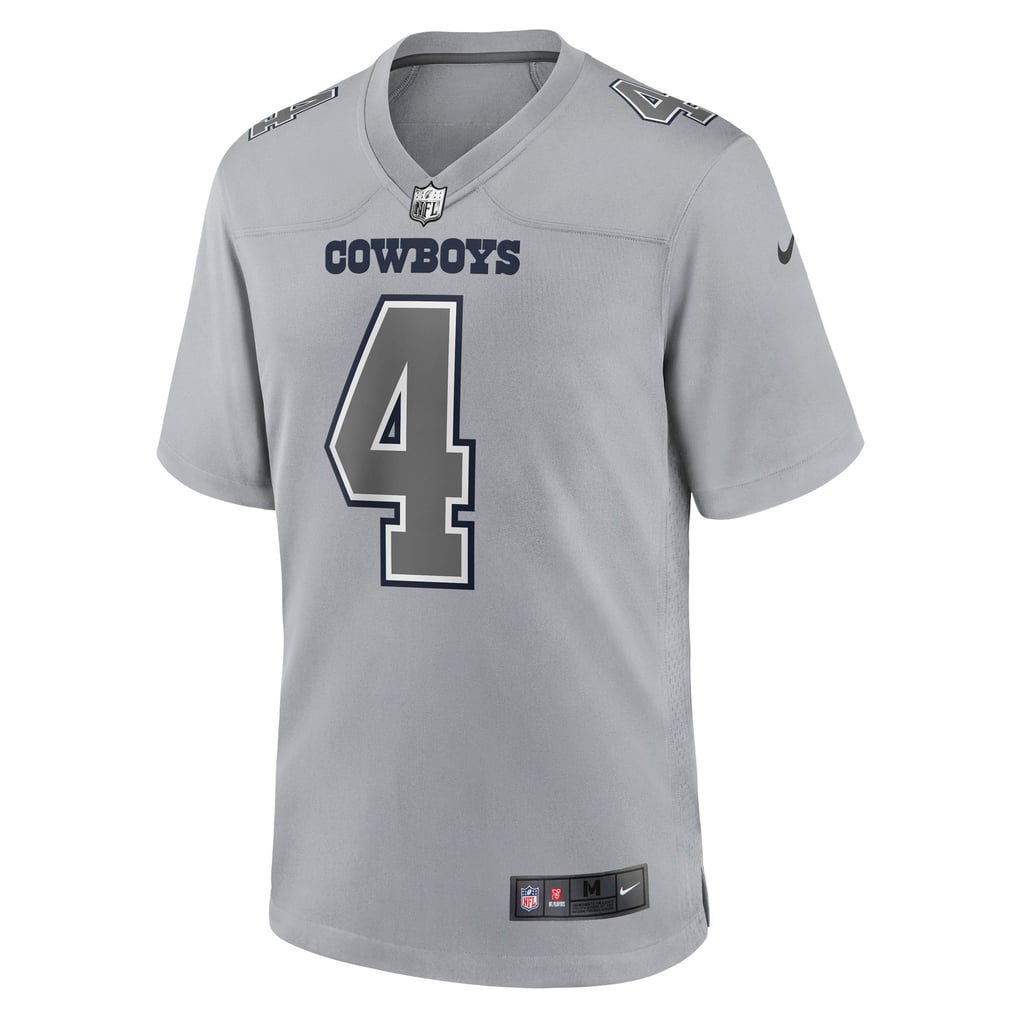 Men's Dallas Cowboys Dak Prescott Gray Atmosphere Fashion Game Jersey