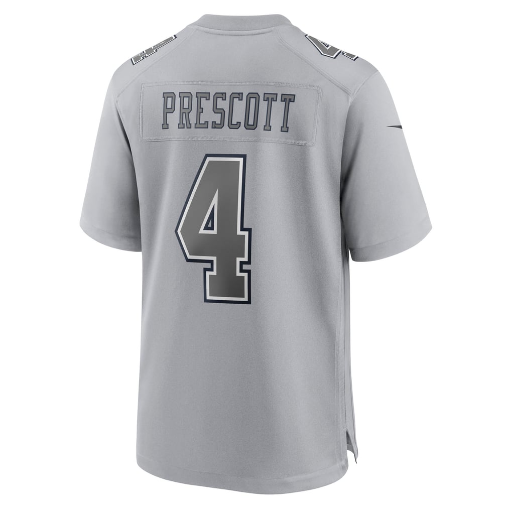 Men's Dallas Cowboys Dak Prescott Gray Atmosphere Fashion Game Jersey