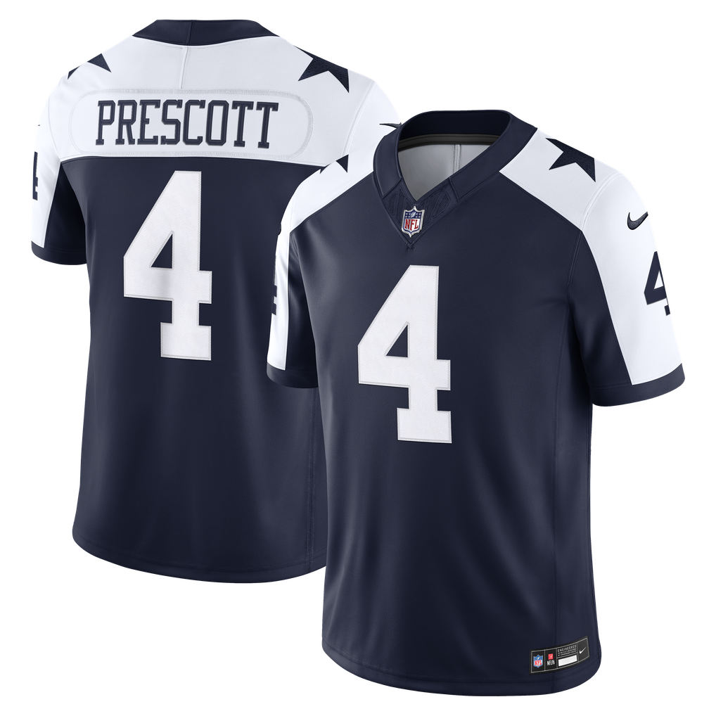 Men's Dallas Cowboys Dak Prescott Navy Alternate Vapor F.U.S.E. Stitched Limited Jersey