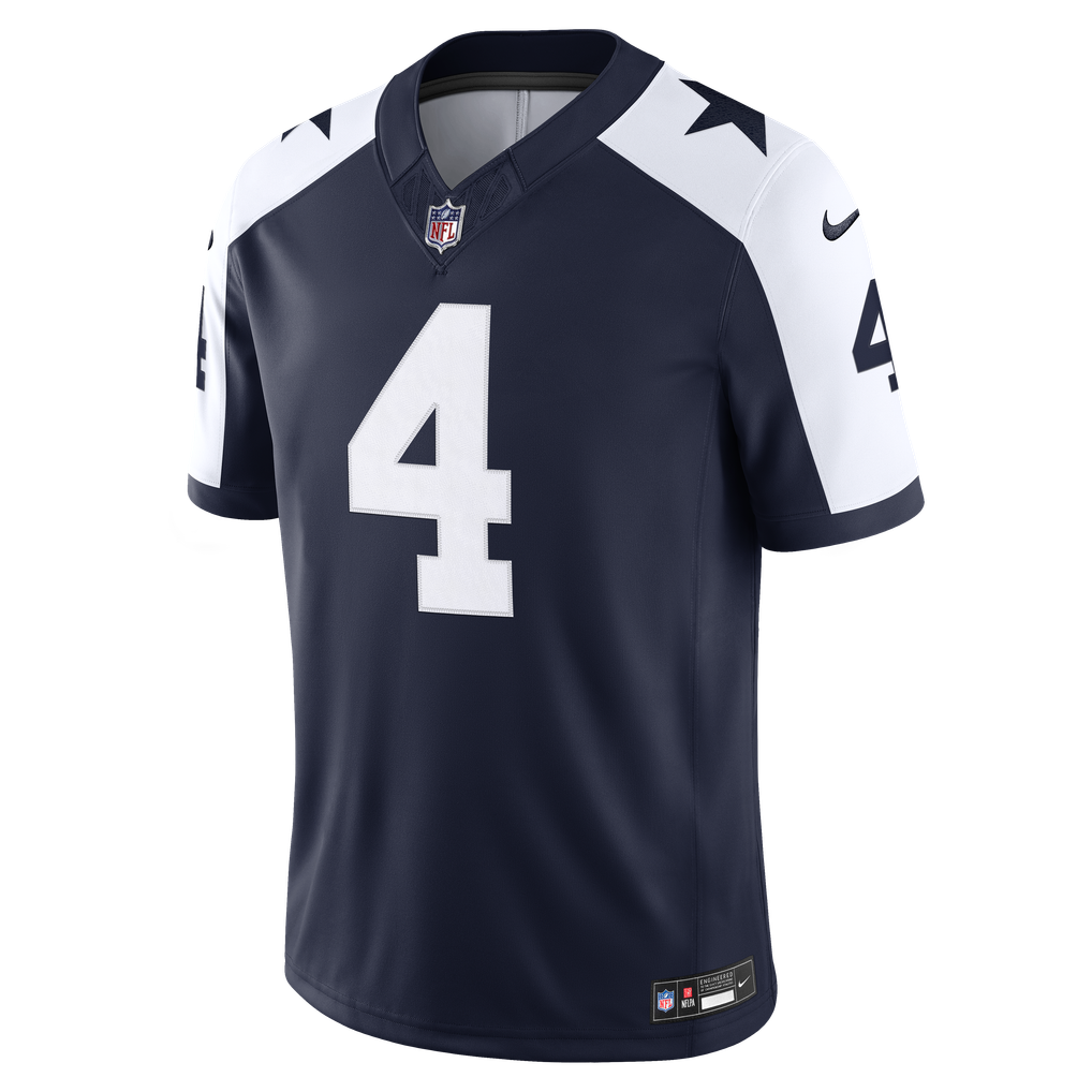 Men's Dallas Cowboys Dak Prescott Navy Alternate Vapor F.U.S.E. Stitched Limited Jersey