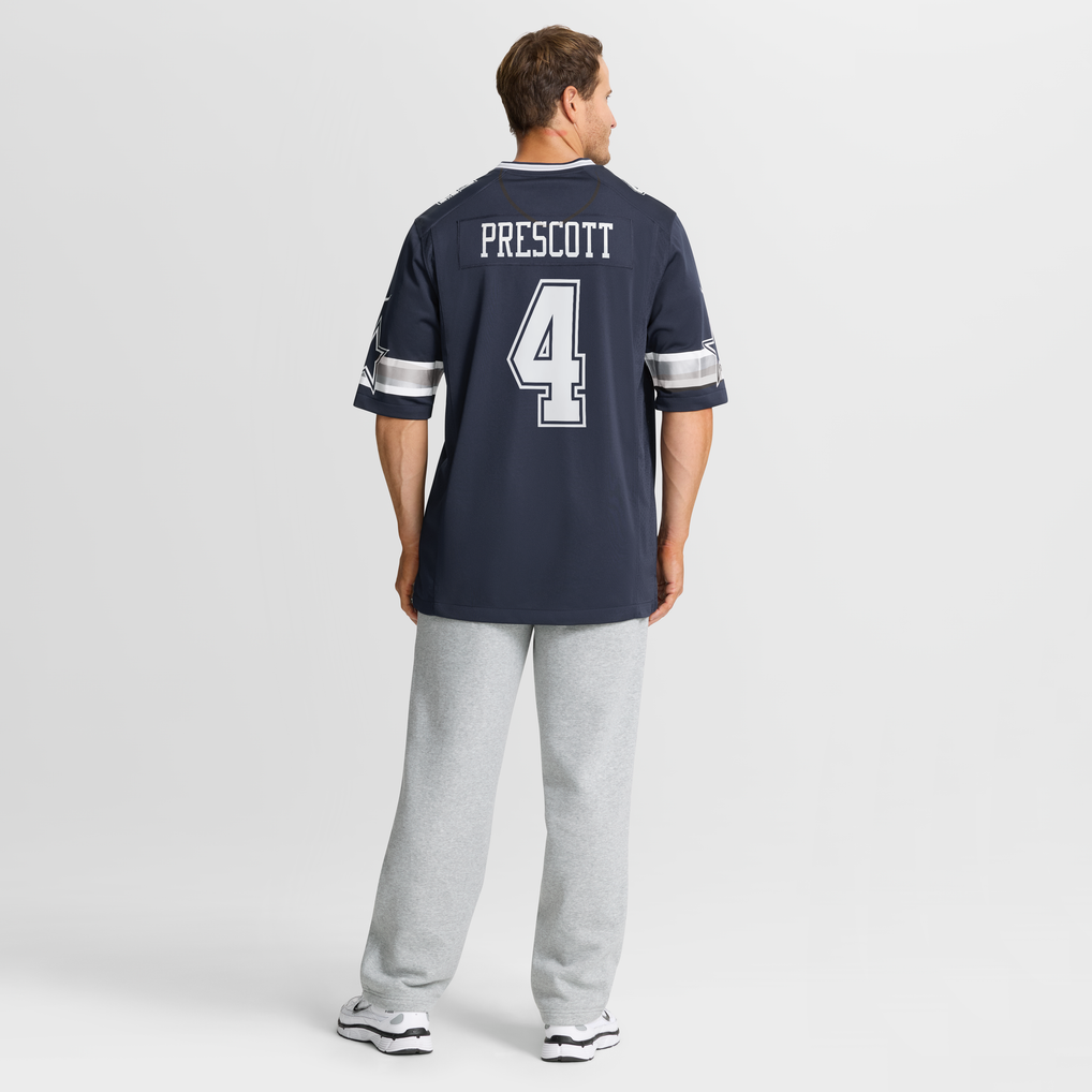 Men's Dallas Cowboys Dak Prescott Navy Game Team Jersey