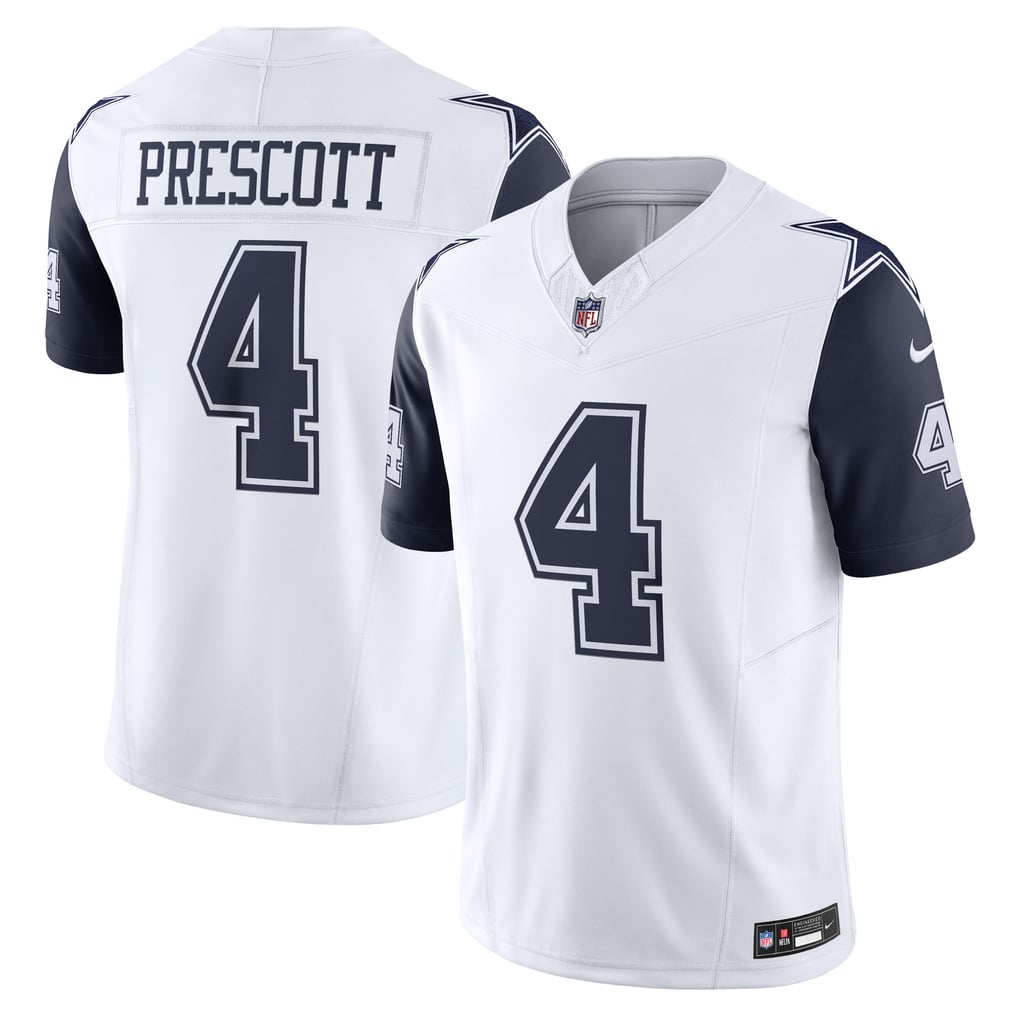 Men's Dallas Cowboys Dak Prescott White Vapor F.U.S.E. Limited Jersey