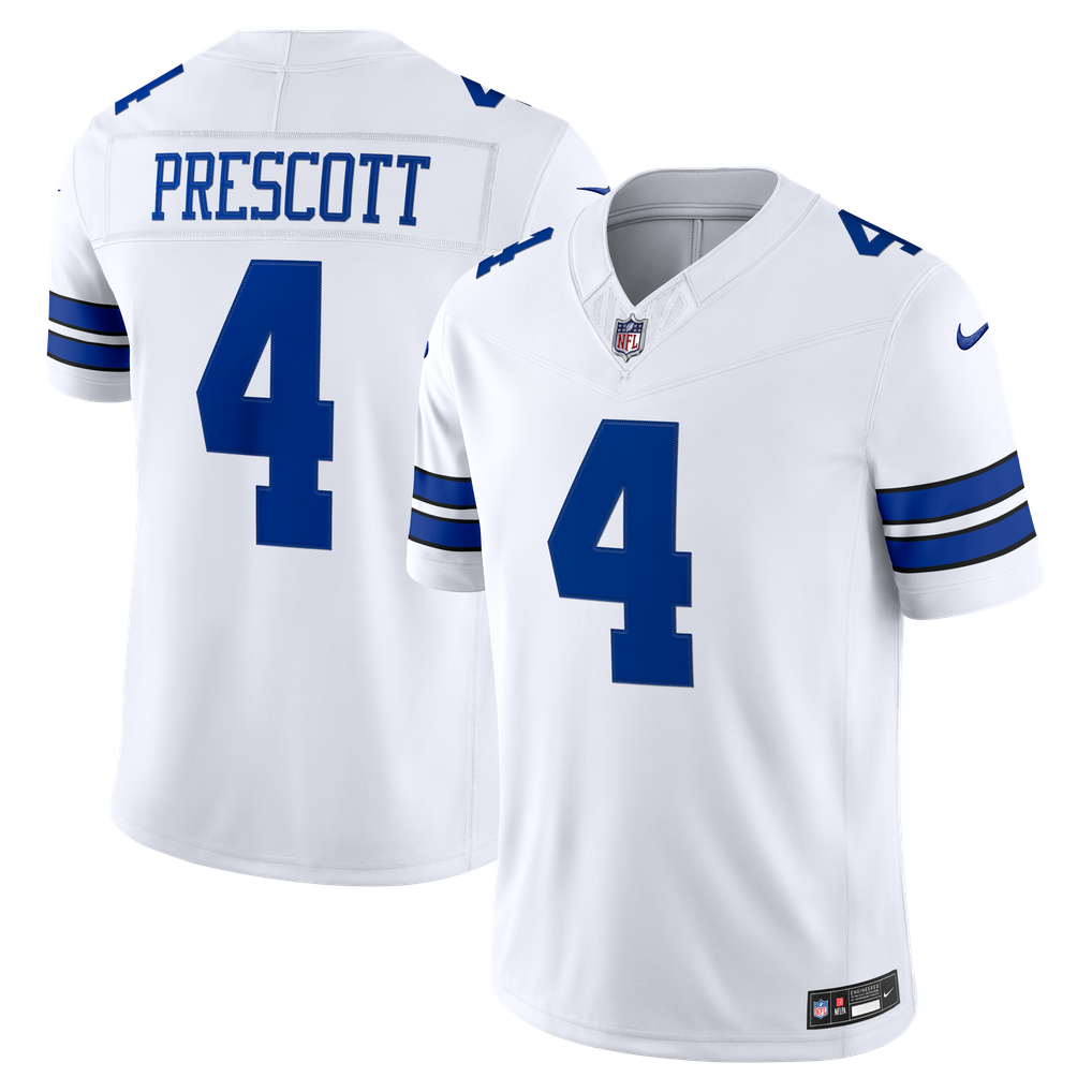 Men's Dallas Cowboys Dak Prescott White Vapor F.U.S.E. Stitched Limited Jersey