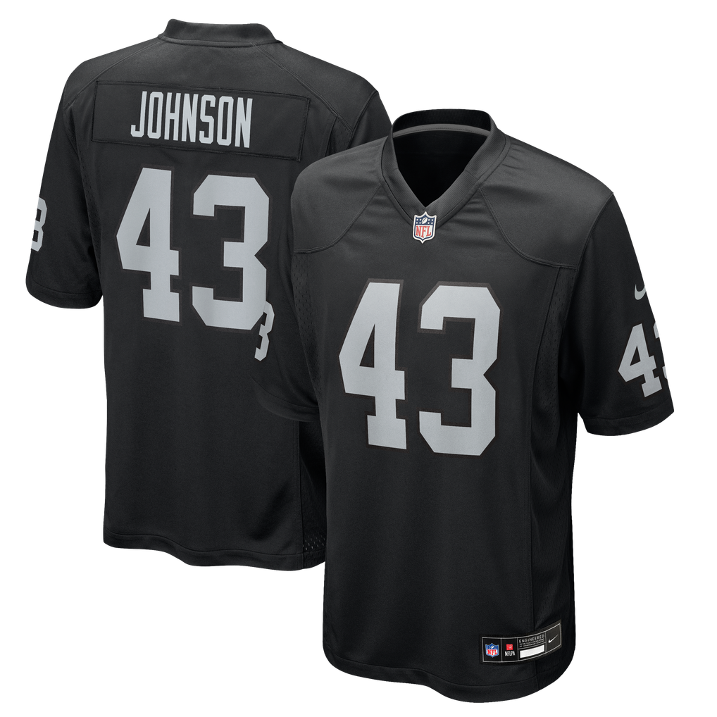 Men's Las Vegas Raiders Dalton Johnson Black Team Game Jersey
