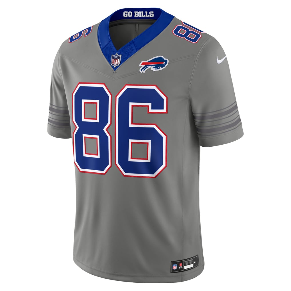 Men's Buffalo Bills Dalton Kincaid Gray Nickel City Vapor F.U.S.E. Stitched Limited Jersey