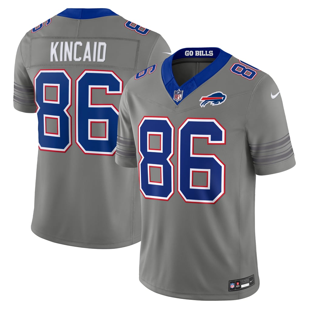Men's Buffalo Bills Dalton Kincaid Gray Nickel City Vapor F.U.S.E. Stitched Limited Jersey