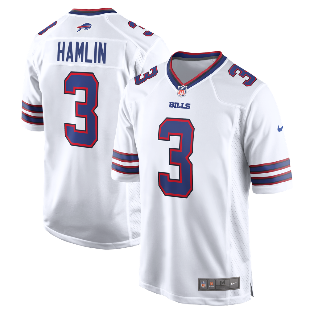 Men's Buffalo Bills Damar Hamlin White Game Jersey