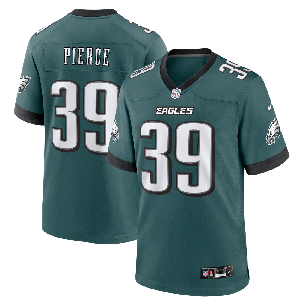 Men's Philadelphia Eagles Dameon Pierce Midnight Green Team Game Jersey